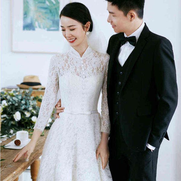 

luxury street style dresses light wedding super fairy french hepburn simple sen seri travel pography shows thin 2021 bride's ground lon, Black;pink