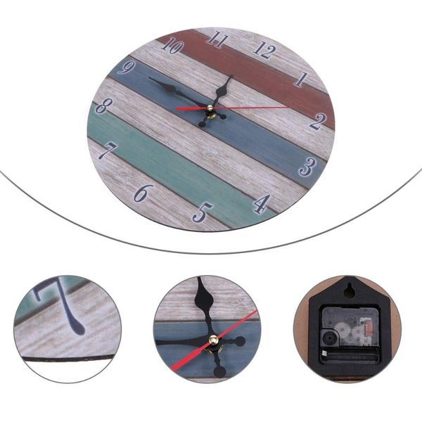 

rustic wall clock decoration household hanging clock wooden adornment
