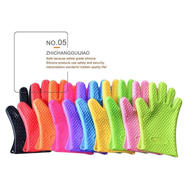 

creative silicone bbq gloves anti slip heat resistant microwave oven pot baking glove kitchen cooking tool five fingers gloves t9i001132