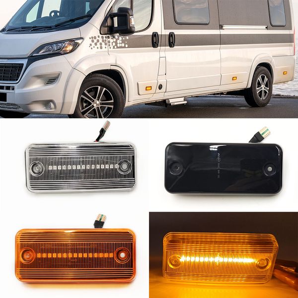 2pcs dynamisch fließende LED -Seitenmarker -Licht für Iveco Fiat Ducato Citroen Relay Peugeot Boxer Renault Volvo Mann