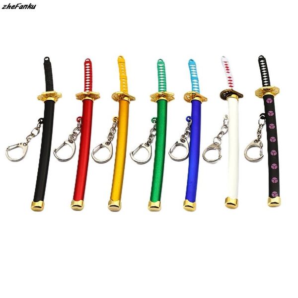 

keychains cool anime keychain sword metal keyrings pendants car key chains cosplay accessories figure gift, Silver