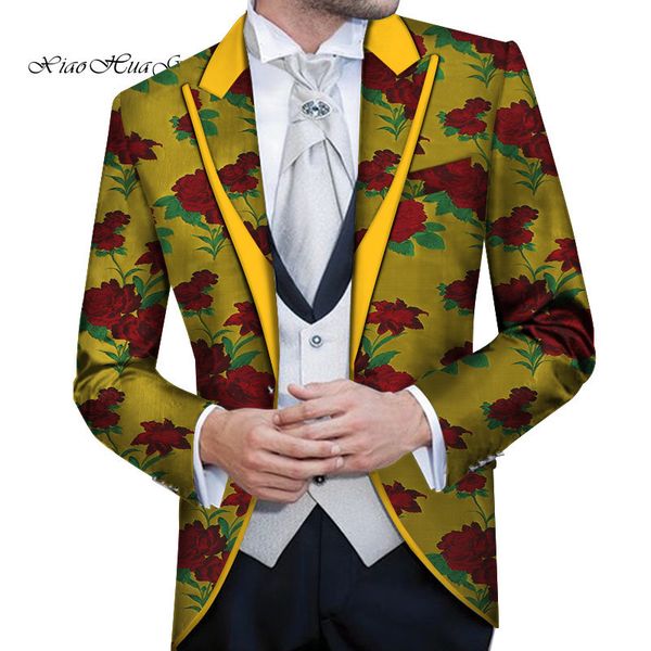 África Homens Personalizado Bordado Jaqueta Formal Blazer Africano Dashiki Imprimir Festa de Casamento Terno Blazer Jaqueta Tops Casaco Wyn770 220310