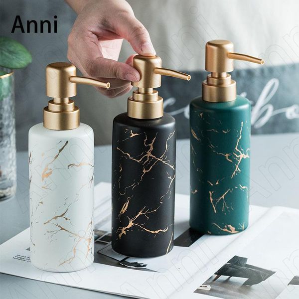 

liquid soap dispenser golden marble texture ceramic shampoo bottle european modern el restroom home bathroom decoration accessories
