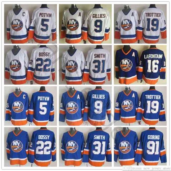 

96 New York Islanders Retro Ice hockey jersey 22 Mike Bossy 91 Tavares 19 Bryan Trottier 9 Clark Gillies 5 Denis Potvin 31 Billy Smith, Black