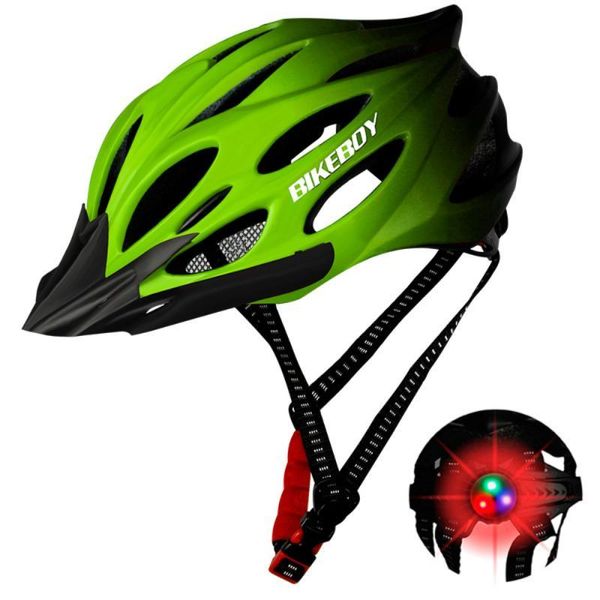 

led-light bicycle cycling helmet ultralight eps+pc cover mtb road bike helmet integrally-mold safe cap cycling equipment, Black
