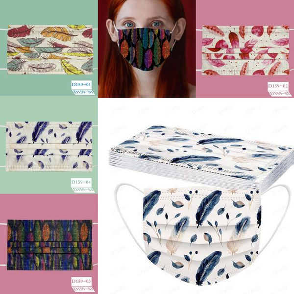 

brand luxury 3 layer 95%filtration efficiency cartoon feather disposable masks dustproof prevention influenza face mouth mask