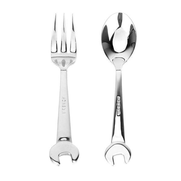 

forks stainless steel gadgets dinnerware wrench shape tableware spanner spoon fork kitchen tools