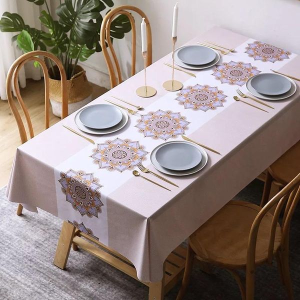 

table cloth pvc tablecloth -proof pastoral rectangular cover wedding birthday printing color european coffee