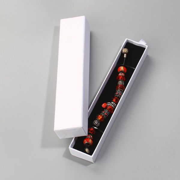 

gift wrap doreenbeads paper boxes jewelry rings necklace packing display rectangle white color wholesale drop, 2 pcs