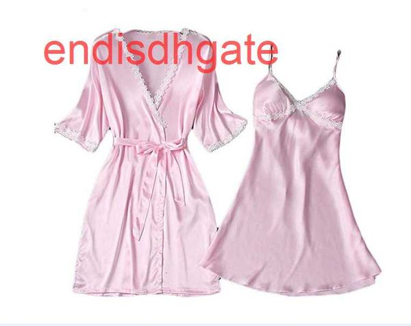 

size silk nightdress like bathrobe 063 large, Black;white