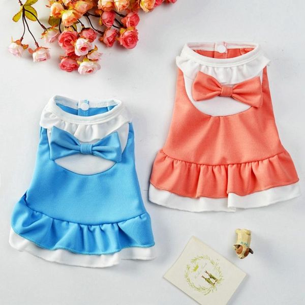 

dog apparel summer lace bow clothes dress with button sweety princess teddy puppy dresses for small medium dogs pet accessories