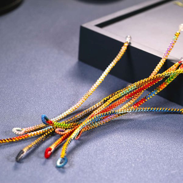 

bracelet design year dragon boat festival five color hand rope shake voice net red tiktok knitted bracelet, Golden;silver