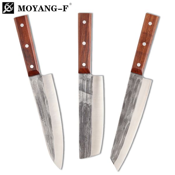 

moyang-f 7.5inch professiona chefs knife forging 8cr13vom sanda knife japanese stye kitchen meat cutter with wooden hande