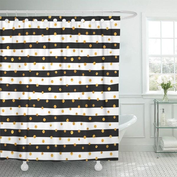 

shower curtains curtain christmas of random gold dots on trendy white and black stripes elegant pattern for strip waterproof polyester