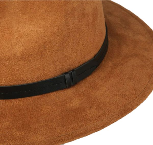 

fashion-wearone crazy jazzhat suede wide brim spring felt fedoras hats women wide brim floppy chapeau femme pnama ha, Blue;gray