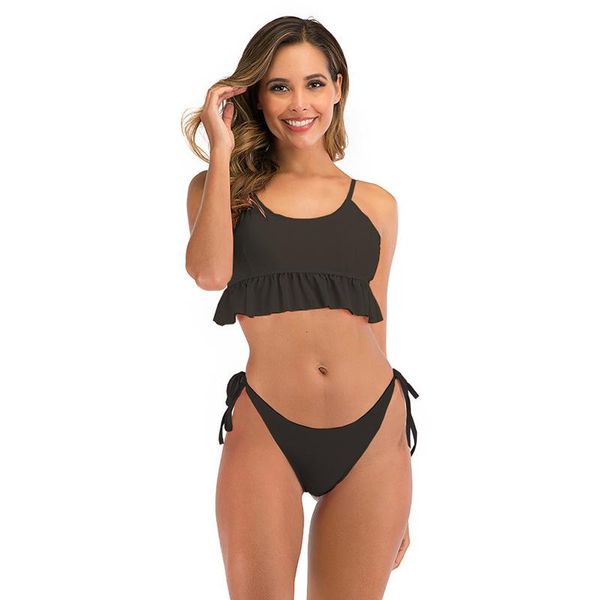 

black swimsuit women bikini set push up padded brazilian swimwear bandage biquini thong mujer swimming suit beachwear 2021