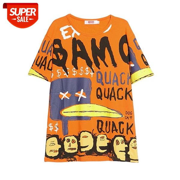 

SEVEYFAN 2021 Summer Men's Hip Hop T-shirts Fashion Animal Letters Graffiti Tees Short Sleeve Cotton Tops for Male #Xb66, White;black