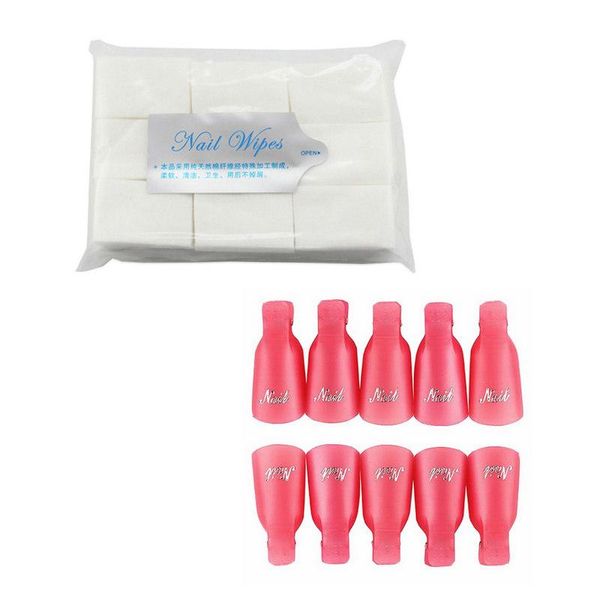 

nail art kits addfavor polish remover tools set uv gel soak off clip caps removal pads cuticle pusher for cleaning manicure