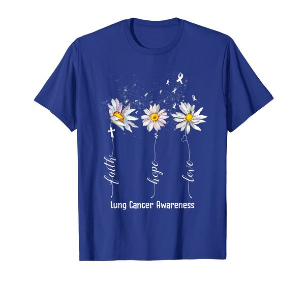 

faith hope love lung cancer awareness shirt flower gifts t-shirt, White;black