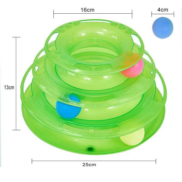 

cat toys 3 levels pet toy funny tower tracks disc training intelligence amusement plate ball for cats kitten