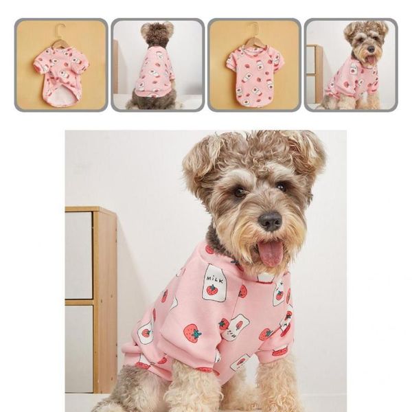 

dog apparel polyester pretty warm pet cat sweater pink skin-friendly for winter