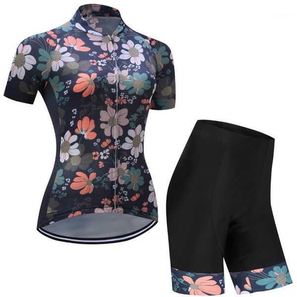 Conjuntos de corridas 2021 Pro Women Women Cycling Conjunto de bicicleta MTB Roupas de bicicleta ROPA Ciclismo Wear Jersey Set1