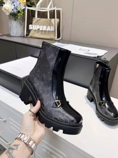 

2021 latest high-quality brand high-heeled women's boots luxury custom logo soft and comfortable all leather raw packaging 34-41, Black