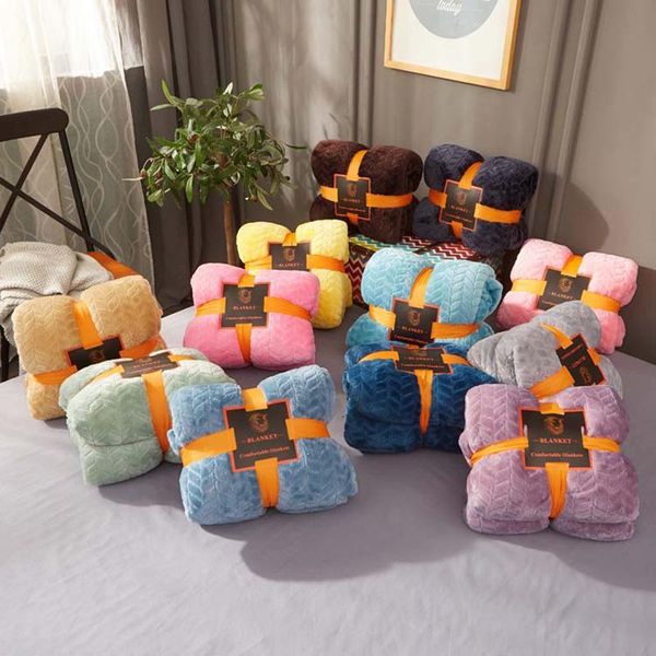 

blankets flannel blanket super soft weighted fluffy wheat striped autumn winter single office sofa bedroom