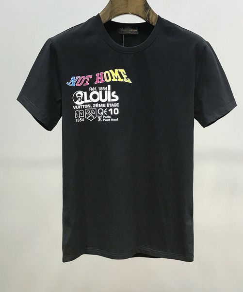 

r3 luxury men's t-shirt bermuda european hip-hop printed short-sleeved t-shirt summer new round neck luxury cotton men's shirt, White;black