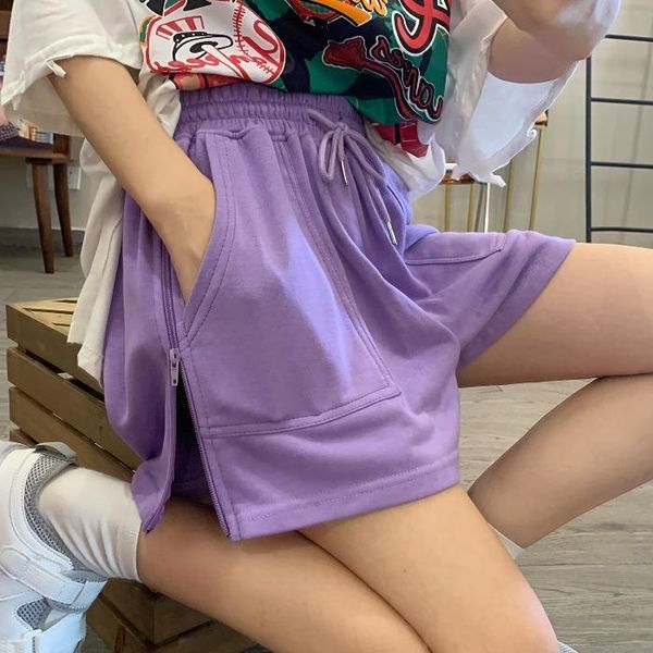 

2021 new woman casual sports shorts loose summer preppy style fashion brand korean ins couple clothing solid hipster ladies, White;black