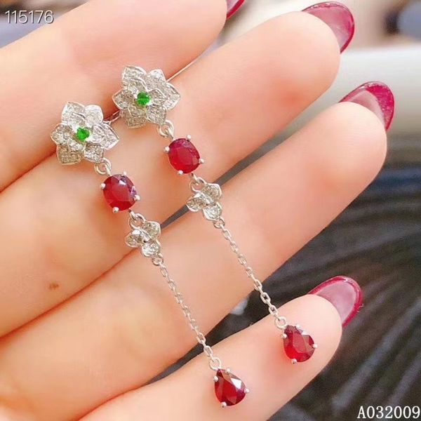 

dangle & chandelier kjjeaxcmy fine jewelry 925 sterling silver inlaid natural ruby earrings girl eardrop support test