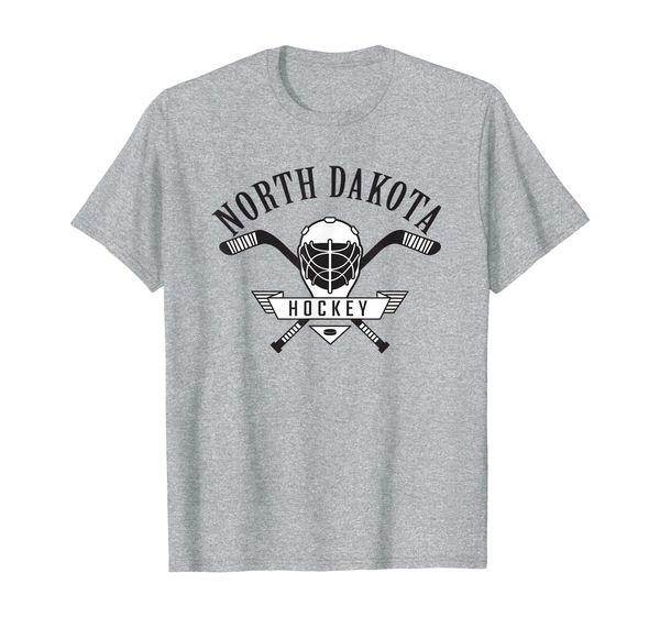 

classic north dakota hockey t-shirt, White;black
