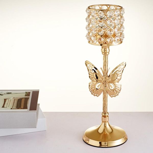 

gold electroplated iron butterfly shape candle holder decoration wedding props home decoration