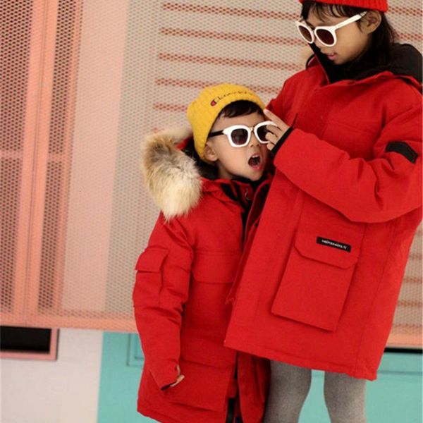 

boys' and girls' down et 08 goose brand outdoor winter fashion thickened coat, Black