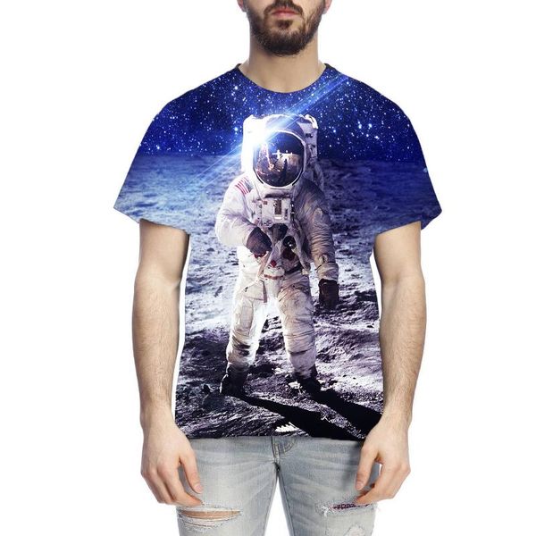 

men's t-shirts 2021 cosmos planet space galaxy astronaut 3d t-shirt children moon print star sky boys girls kids fashion tshirt, White;black