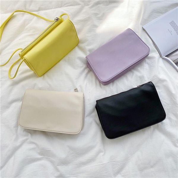

cross body 2021 solid color ladies shoulder bag women violet designer handbag small pu leather three layer crossbody phone