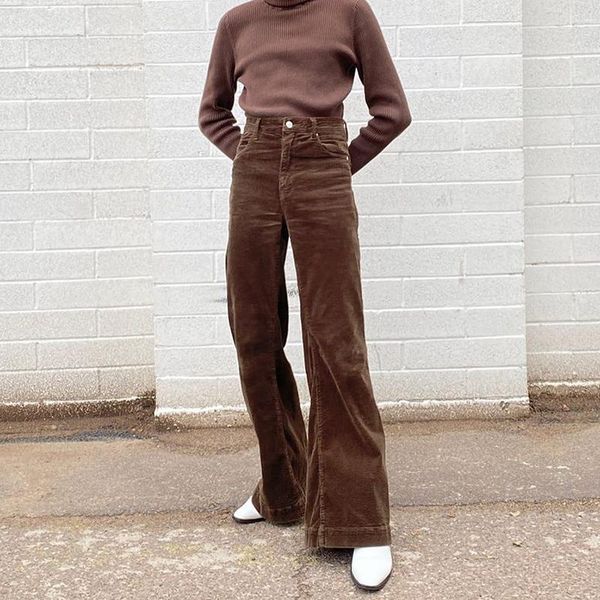 

women's pants & capris casual harajuku y2k brown flare pant women streetwear vintage high waist trousers fashion aesthetic 90s cargo, Black;white