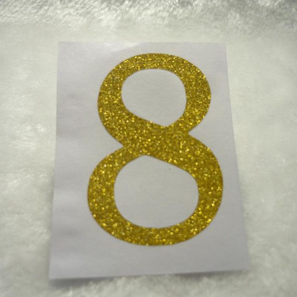 

2inch - gold glitter number "8" stickers decorative number