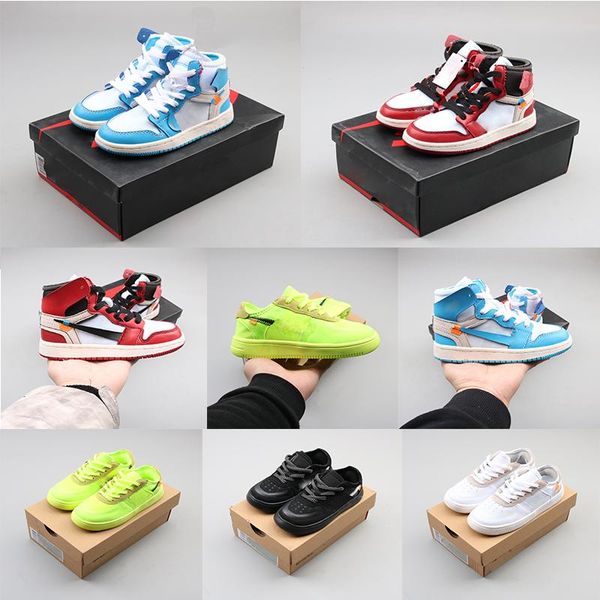 

little children aforce volt ows baby unc jointly signed high og 1s kids basketball shoes chicago 1 infant boy girl toddlers virgills sneaker, Black