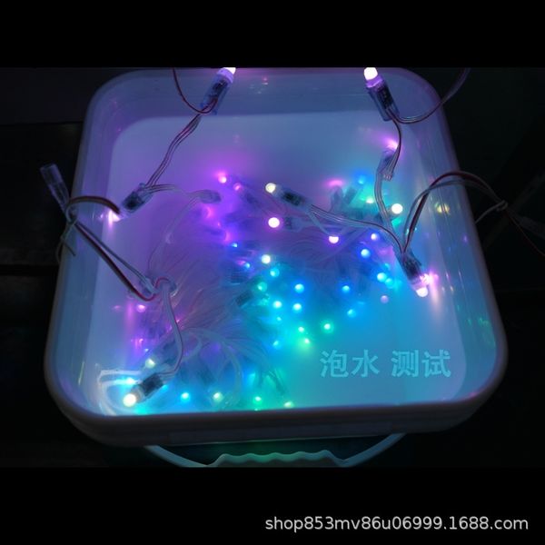

led glue pouring waterproof 12mm full color 12v exposed string perforated signboard luminous word lamp bead