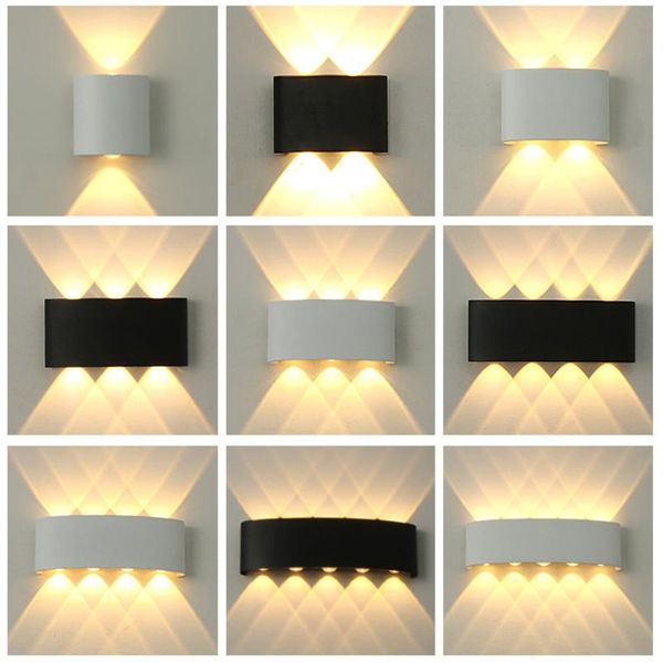 

wall lamp led aluminum outdoor indoor ip65 up down white black modern for home stairs bedroom bedside bathroom light