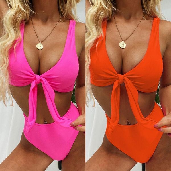 

one-piece suits summer woman swimsuit two pieces bikini push up set beachwear solid 2 pcs red briefs bathing swim suit