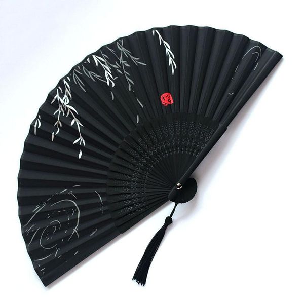 

other home decor chinese silk folding fan wooden shank classical dance tassel elegent female decoration