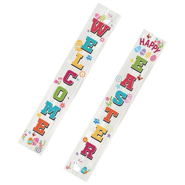 

1 pair easter decorative door curtains hanging decors couplets (assorted color)
