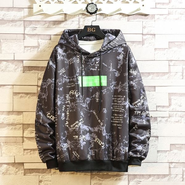 

new spring autumn 2021 skateboard casual men's print hip hop hoodies sweatshirts streetwear one piece brand white fashion clothes lh7t, Black
