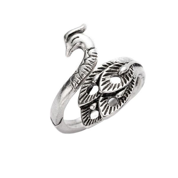 

wedding rings peacock national wind crochet with thread braided ring finger creative hand made old open screenraction tool, Slivery;golden