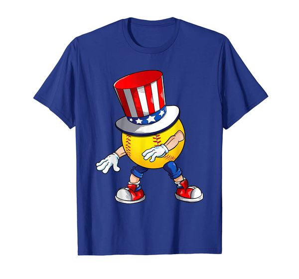 

Flossing Softball With USA Hat Patriotic 4th Of July Tshirt, White;black