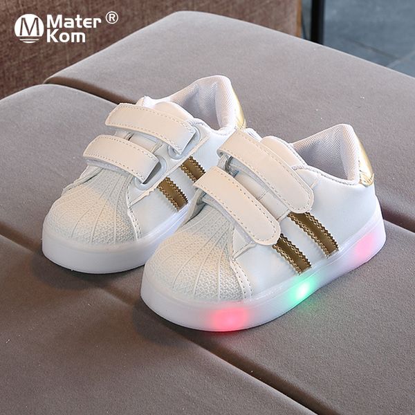 Taglia 21-30 Scarpe da bambino luminose per bambini Scarpe da ginnastica traspiranti a led Ragazzi Scarpe da ginnastica luminose Scarpe da ginnastica per ragazze con suola luminosa 210303