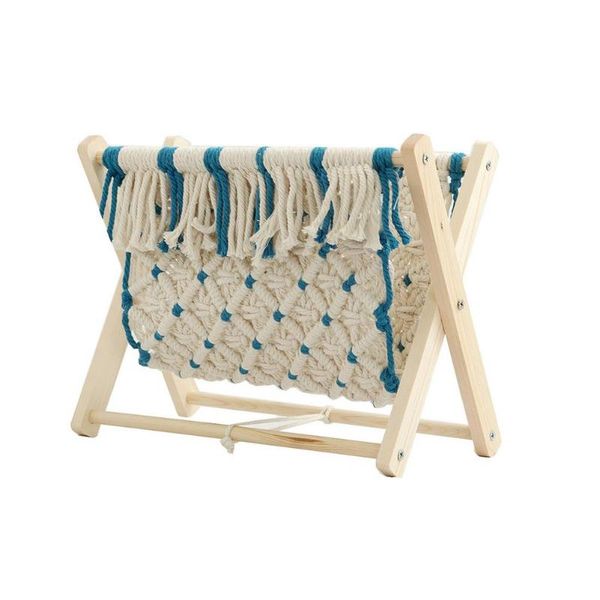 

storage baskets boho style magazine rack foldable cotton rope woven basket room decor book holder for spapers space saving