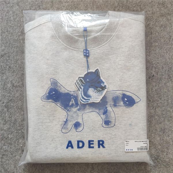 

2021 new fox adererror embroidery sweatshirts crewneck men women maison kitsune ader error hoodie bdoo, Black
